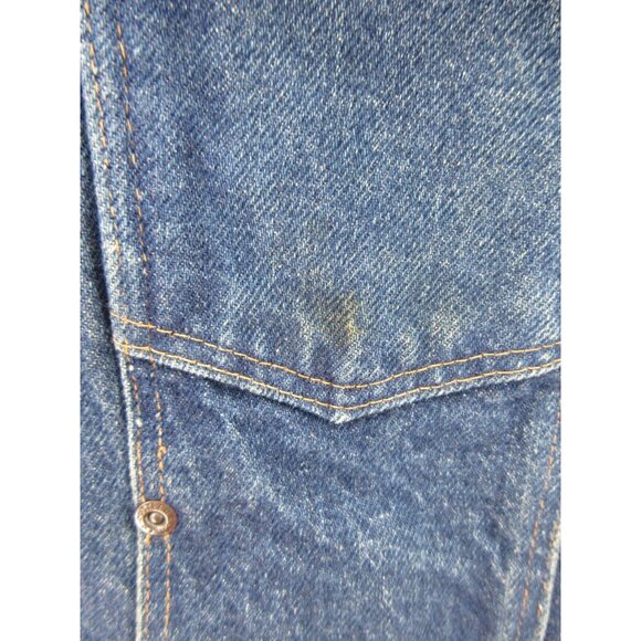 VINTAGE Rustler Jacket XL Trucker Moto Button Up Denim 80s 90s USA * - Picture 9 of 14